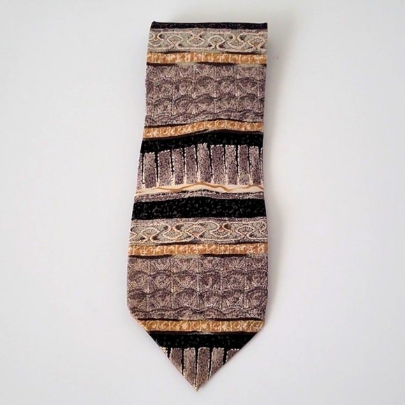 Men's Neck Tie Cocktail Collection Vodka  Beige Black Ivory - Picture 2 of 5